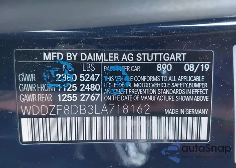 2020 Mercedes-Benz E 350 from USA, damaged, VIN WDDZF8DB3LA718162